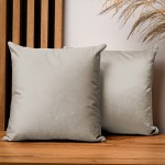 Dekoracyjna poszewka na poduszkę 40x40 cm w kolorze mysim z tkaniny welurowej
