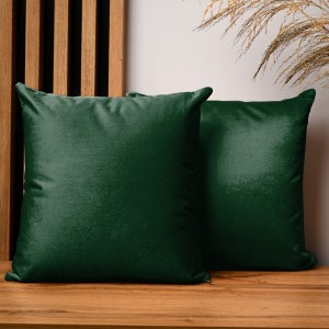 Dekoracyjna poszewka na poduszkę 40x40 cm w kolorze zielonym z tkaniny welurowej