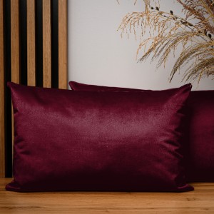 Dekoracyjna poszewka na poduszkę 40x60 cm w kolorze bordowym z tkaniny welurowej 