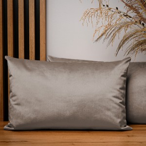 Dekoracyjna poszewka na poduszkę 40x60 cm w kolorze jasnobrązowym z tkaniny welurowej 