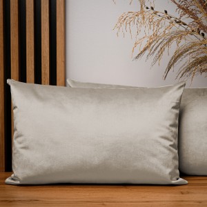 Dekoracyjna poszewka na poduszkę 40x60 cm w kolorze mysim z tkaniny welurowej 