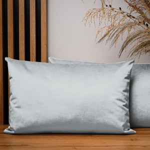 Dekoracyjna poszewka na poduszkę 40x60 cm w kolorze błękitnym z tkaniny welurowej 