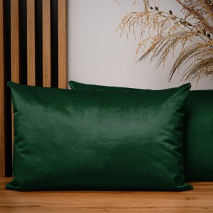Dekoracyjna poszewka na poduszkę 40x60 cm w kolorze zielonym z tkaniny welurowej 