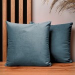 Dekoracyjna poszewka na poduszkę 30x30 cm w kolorze morskim z tkaniny welurowej