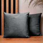 Dekoracyjna poszewka na poduszkę 30x30 cm w kolorze antracytowym z tkaniny welurowej