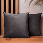 Dekoracyjna poszewka na poduszkę 30x30 cm w kolorze ciemnoszarym z tkaniny welurowej