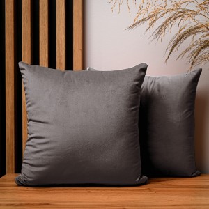 Dekoracyjna poszewka na poduszkę 40x40 cm w kolorze brązowym z tkaniny welurowej