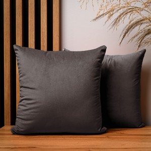 Dekoracyjna poszewka na poduszkę 40x40 cm w kolorze ciemnobrązowym z tkaniny welurowej