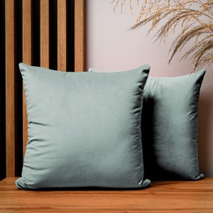 Dekoracyjna poszewka na poduszkę 40x40 cm w kolorze miętowym z tkaniny welurowej