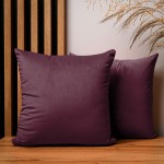 Dekoracyjna poszewka na poduszkę 40x40 cm w kolorze ciemnoczerwonym z tkaniny welurowej