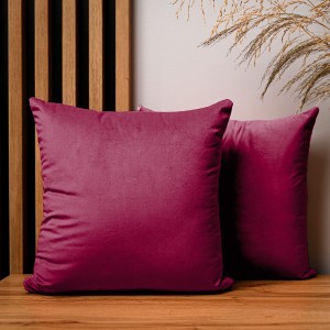 Dekoracyjna poszewka na poduszkę 40x40 cm w kolorze czerwonym z tkaniny welurowej 