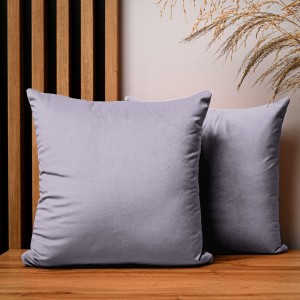 Dekoracyjna poszewka na poduszkę 40x40 cm w kolorze liliowym z tkaniny welurowej 