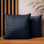 Dekoracyjna poszewka na poduszkę 40x40 cm w kolorze ciemnoniebieskim z tkaniny welurowej