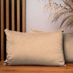 Dekoracyjna poszewka na poduszkę 40x60 cm w kolorze jasnobrązowym z tkaniny welurowej 