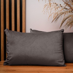 Dekoracyjna poszewka na poduszkę 40x60 cm w kolorze brązowym z tkaniny welurowej 