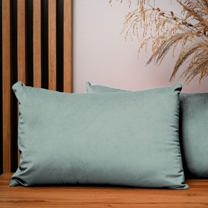 Dekoracyjna poszewka na poduszkę 40x60 cm w kolorze miętowym z tkaniny welurowej  
