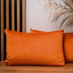 Dekoracyjna poszewka na poduszkę 40x60 cm w kolorze pomarańczowym z tkaniny welurowej