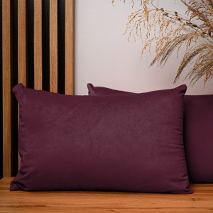 Dekoracyjna poszewka na poduszkę 40x60 cm w kolorze ciemnoczerwonym z tkaniny welurowej