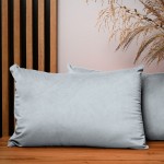 Dekoracyjna poszewka na poduszkę 40x60 cm w kolorze jasnoszarym z tkaniny welurowej 