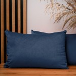 Dekoracyjna poszewka na poduszkę 40x60 cm w kolorze granatowym z tkaniny welurowej  