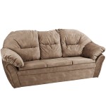 Puszysta, miękka sofa Irma z welurowej tkaniny w kolorze brązowym z oparciem i podłokietnikami mocowanymi na rzepy