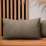 Dekoracyjna poszewka na poduszkę 40x80 cm w kolorze brązowym tkaniny szenilowej z teksturą