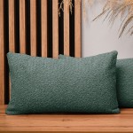 Dekoracyjna poszewka na poduszkę 40x80 cm w kolorze szałwiowym tkaniny szenilowej z teksturą