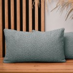 Dekoracyjna poszewka na poduszkę 40x80 cm w kolorze miętowym zieleni z tkaniny szenilowej z teksturą