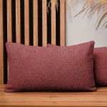 Dekoracyjna poszewka na poduszkę 40x80 cm w kolorze truskawkowym z tkaniny szenilowej z teksturą 