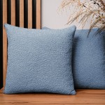 Dekoracyjna poszewka na poduszkę 50x50 cm w kolorze błękitnym z tkaniny szenilowej z teksturą