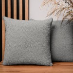 Dekoracyjna poszewka na poduszkę 50x50 cm w kolorze stalowym z tkaniny szenilowej z teksturą 