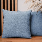 Dekoracyjna poszewka na poduszkę 55x55 cm w kolorze błękitnym z tkaniny szenilowej z teksturą