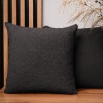 Dekoracyjna poszewka na poduszkę 55x55 cm w kolorze antracytowym z tkaniny szenilowej z teksturą