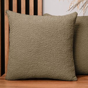 Dekoracyjna poszewka na poduszkę 60x60 cm w kolorze karmelowym z tkaniny szenilowej z teksturą