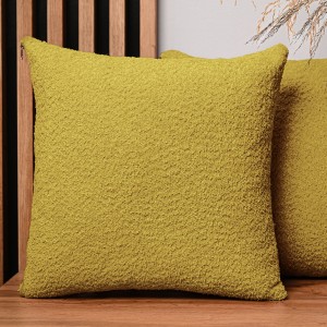 Dekoracyjna poszewka na poduszkę 60x60 cm w kolorze żółtym z tkaniny szenilowej z teksturą