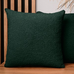 Dekoracyjna poszewka na poduszkę 60x60 cm w kolorze butelkowej zieleni z tkaniny szenilowej z teksturą 
