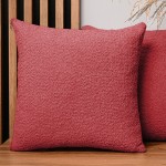 Dekoracyjna poszewka na poduszkę 60x60 cm w kolorze koralowym z tkaniny szenilowej z teksturą