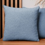 Dekoracyjna poszewka na poduszkę 60x60 cm w kolorze błękitnym z tkaniny szenilowej z teksturą 