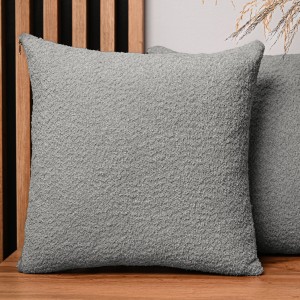 Dekoracyjna poszewka na poduszkę 60x60 cm w kolorze stalowym z tkaniny szenilowej z teksturą