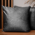 Dekoracyjna poszewka na poduszkę 50x50 cm w kolorze szarym z tkaniny welurowej z teksturą “kropelki" 