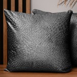 Dekoracyjna poszewka na poduszkę 55x55 cm w kolorze szarym z tkaniny welurowej z teksturą “kropelki" 