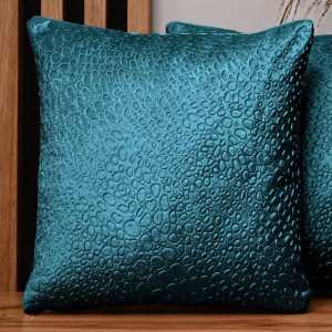 Dekoracyjna poszewka na poduszkę 60x60 cm w kolorze turkusowym z tkaniny welurowej z teksturą “kropelki" 