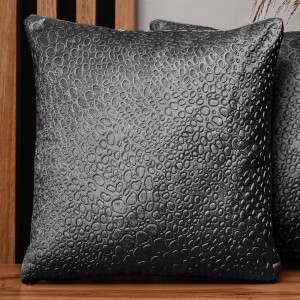 Dekoracyjna poszewka na poduszkę 60x60 cm w kolorze siwym z tkaniny welurowej z teksturą “kropelki" 