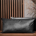 Dekoracyjna poszewka na poduszkę 40x80 cm w kolorze siwym z tkaniny welurowej z teksturą “kropelki” 