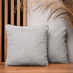 Dekoracyjna poszewka na poduszkę 35x35 cm w kolorze szarym z imitacji futra