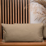 Dekoracyjna poszewka na poduszkę 40x80 cm w kolorze jasnobrązowym z imitacji futra