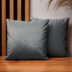 Dekoracyjna poszewka na poduszkę 30x30 cm w kolorze szarym z tkaniny welurowej