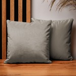 Dekoracyjna poszewka na poduszkę 30x30 cm w kolorze szaro-brązowym z tkaniny welurowej