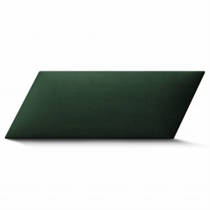 Panel ścienny 15x30 cm tapicerowany w kształcie rombu prawy – Wezgłowie w kolorze ciemnozielonym z tkaniny welurowej 