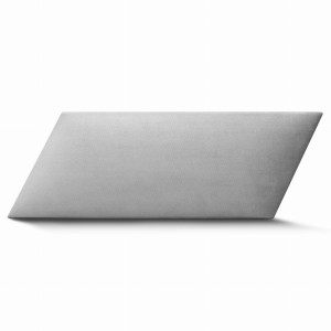Panel ścienny 15x30 cm tapicerowany w kształcie rombu prawy – Wezgłowie w kolorze jasnoszarym z tkaniny welurowej  